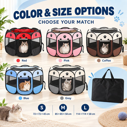Foldable Black Pet Playpen with Carry Bag, 3 Sizes, By GAVPEPY image 5 - 04-Options.jpg