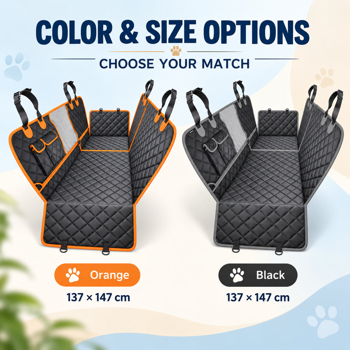 4-in-1 Rear Seat Pet Protector, 2 Styles, By GAVPEPY image 5 - 04-Options.jpg