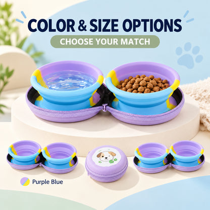 Mini Collapsible Silicone Double Pet Bowl, By GAVPEPY image 5 - 04-Options.jpg