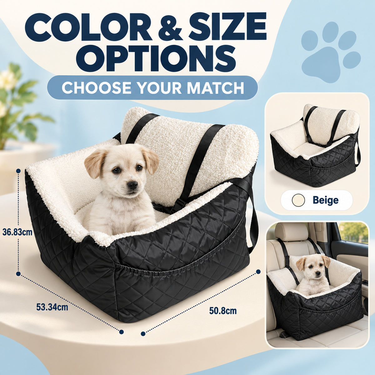 Rear Seat Pet Travel Bed, By GAVPEPY image 5 - 04-Options.jpg