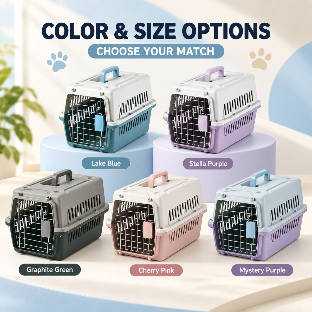 Hard-Shell Pet Travel Carrier, 29 Styles & 3 Packages, By GAVPEPY image 5 - 04-Options.jpg
