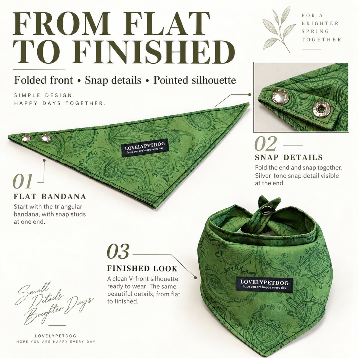 GAVPEPY Polyester Printed Adjustable Pet Bandana, Sizes S, M, L, XL, Navy, White, Yellow, for photos, celebrations, walks and everyday pet outfits; a neckwear accessory for everyday outfits, portraits and special occasions image 4 - 04-按扣结构.jpg