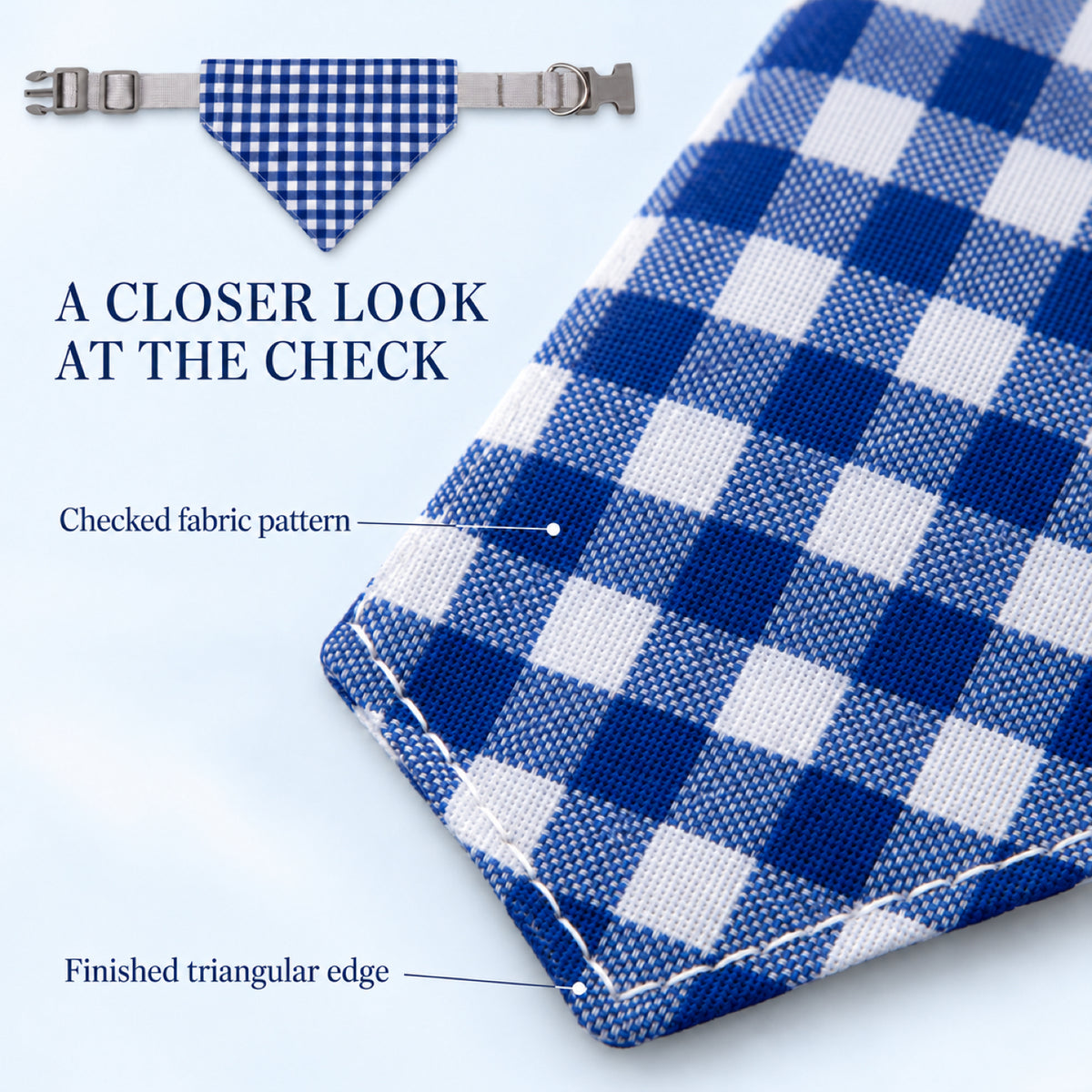 GAVPEPY Cotton-polyester blend Gingham Buckle Pet Bandana, Sizes M, L, Red, Blue, Black, for photos, celebrations, walks and everyday pet outfits; a neckwear accessory for everyday outfits, portraits and special occasions image 4 - 04-格纹布面.jpg