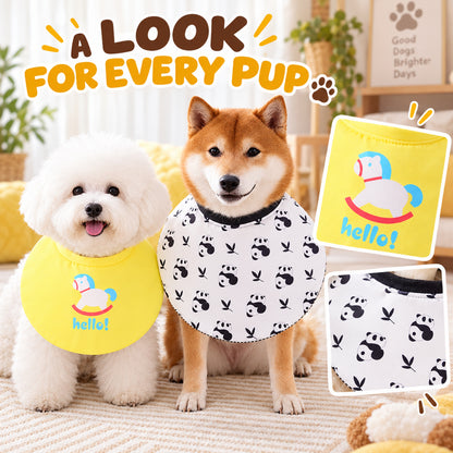 GAVPEPY Polyester Printed Pet Bib, Sizes S, M, L, XL, Yellow, White, Red, for photos, celebrations, walks and everyday pet outfits; a neckwear accessory for everyday outfits, portraits and special occasions image 4 - 04-日常佩戴.jpg