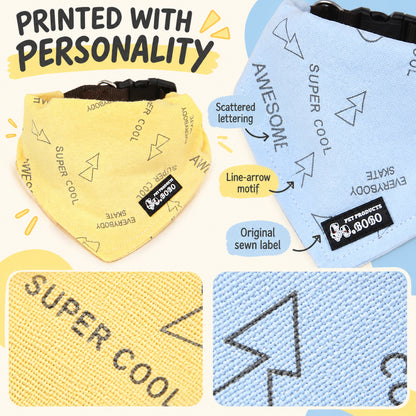 GAVPEPY Printed Pet Bandana, Sizes Small, Large, Yellow, Blue, Orange, Green, for photos, celebrations, walks and everyday pet outfits; a neckwear accessory for everyday outfits, portraits and special occasions image 4 - 04-英文图案.jpg