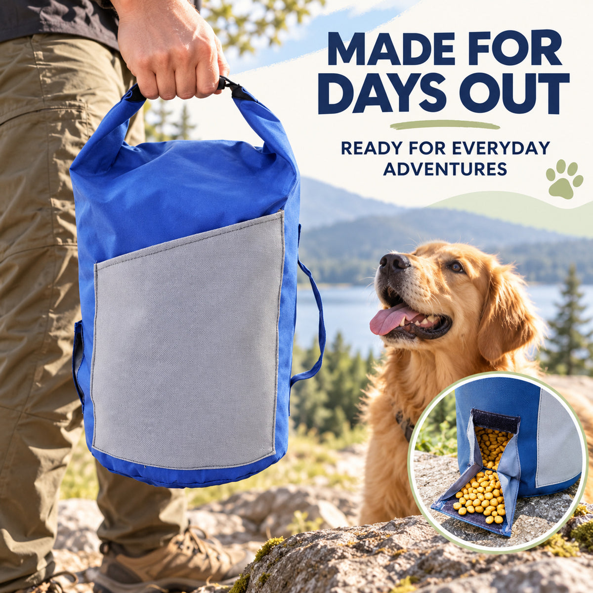 Oxford Fabric Pet Food Travel Bag, 25 x 5 x 10 cm, By GAVPEPY image 6 - 05-Travel-Ready.jpg