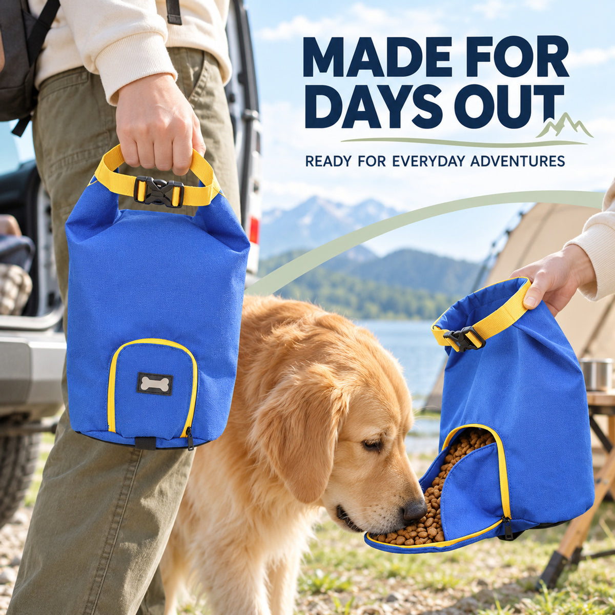 Water-Resistant Foldable Pet Food Travel Bag, By GAVPEPY image 6 - 05-Travel-Ready.jpg