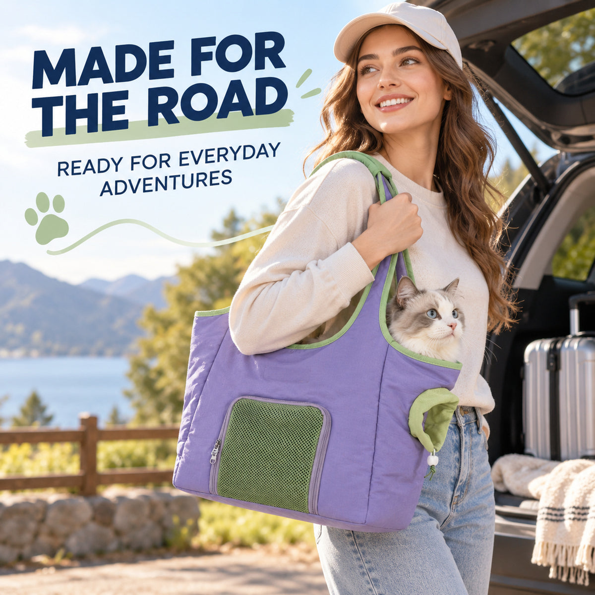 Purple Nylon Pet Travel Carrier, By GAVPEPY image 6 - 05-Travel-Ready.jpg