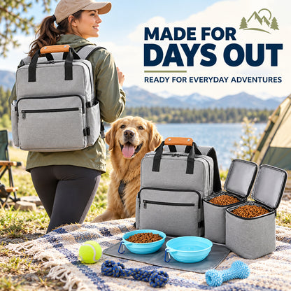 Large Oxford Fabric Pet Food Travel Backpack, 2 Colors, By GAVPEPY image 6 - 05-Travel-Ready.jpg