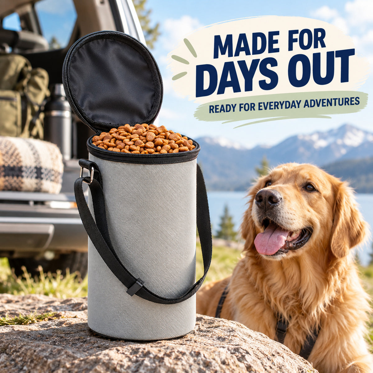 Canvas Pet Food Travel Bag with Bowl, 2 Colors, By GAVPEPY image 6 - 05-Travel-Ready.jpg