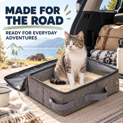 Foldable Travel Litter Box with Scoop, 30 x 30 x 11 cm, By GAVPEPY image 6 - 05-Travel-Ready.jpg