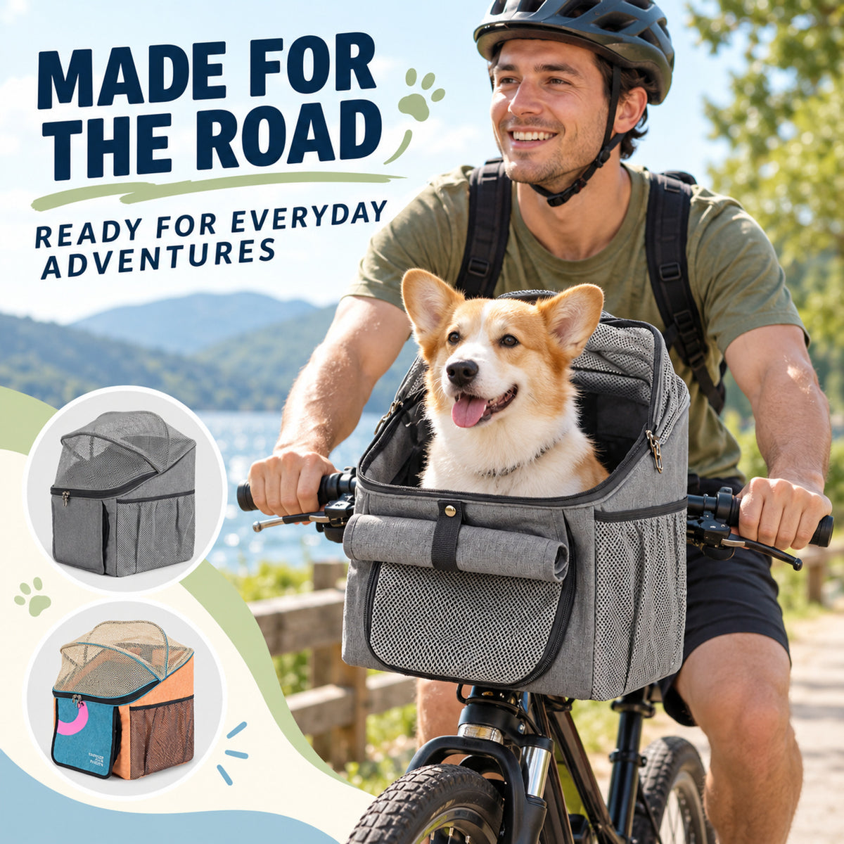 Quick-Release Bicycle Pet Carrier, 3 Colors, By GAVPEPY image 6 - 05-Travel-Ready.jpg