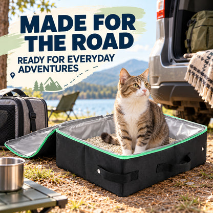 Foldable Travel Litter Box, 40 x 30 x 13 cm, 2 Colors, By GAVPEPY image 6 - 05-Travel-Ready.jpg