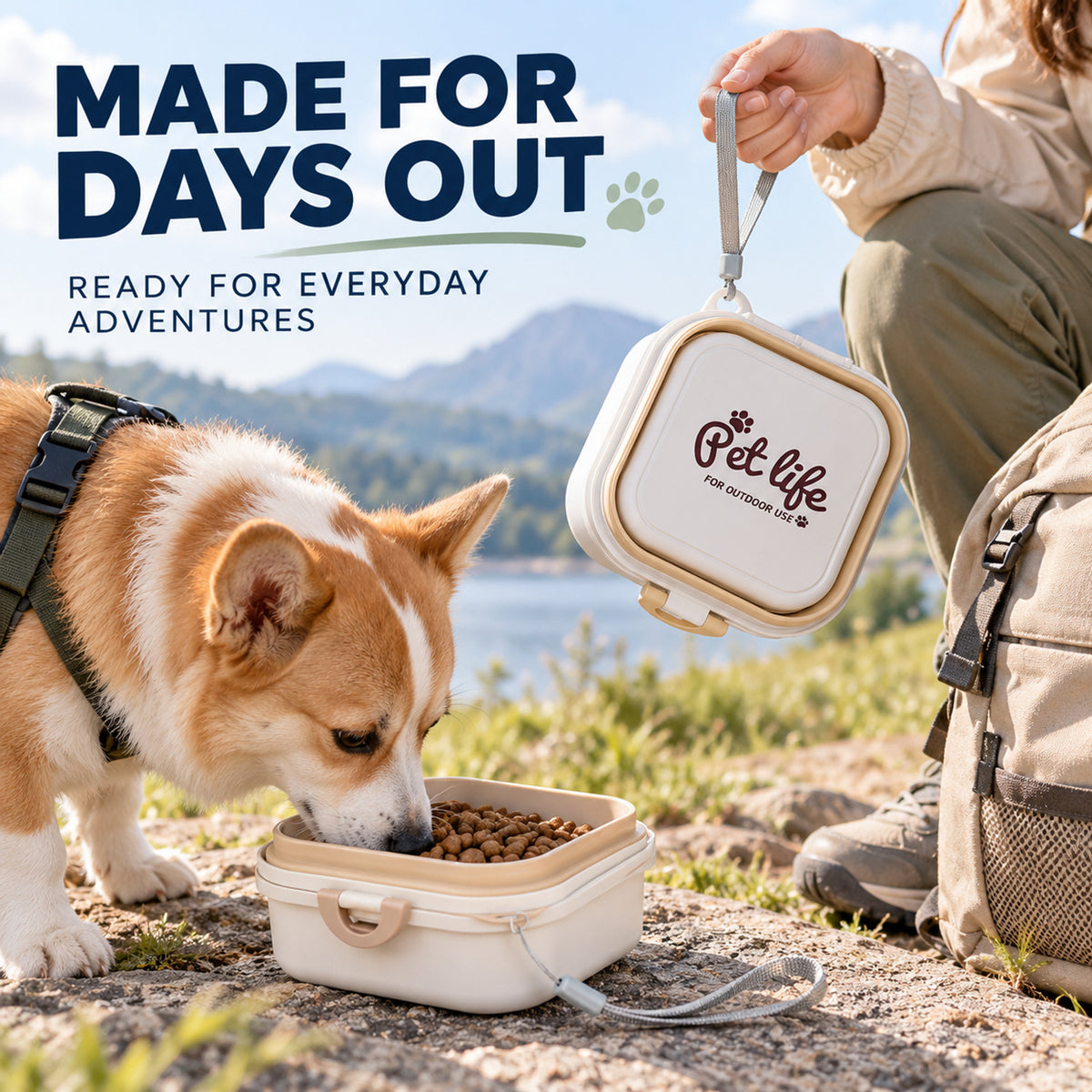 Upgraded 800 ml Collapsible Pet Travel Bowl, 3 Colors, By GAVPEPY image 6 - 05-Travel-Ready.jpg