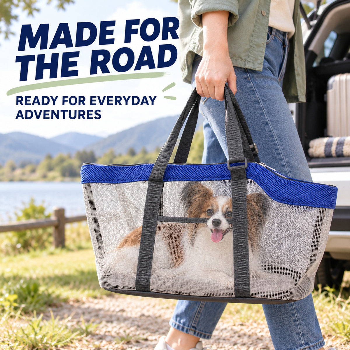 Soft-Sided Pet Travel Carrier, 3 Colors & 2 Sizes, By GAVPEPY image 6 - 05-Travel-Ready.jpg