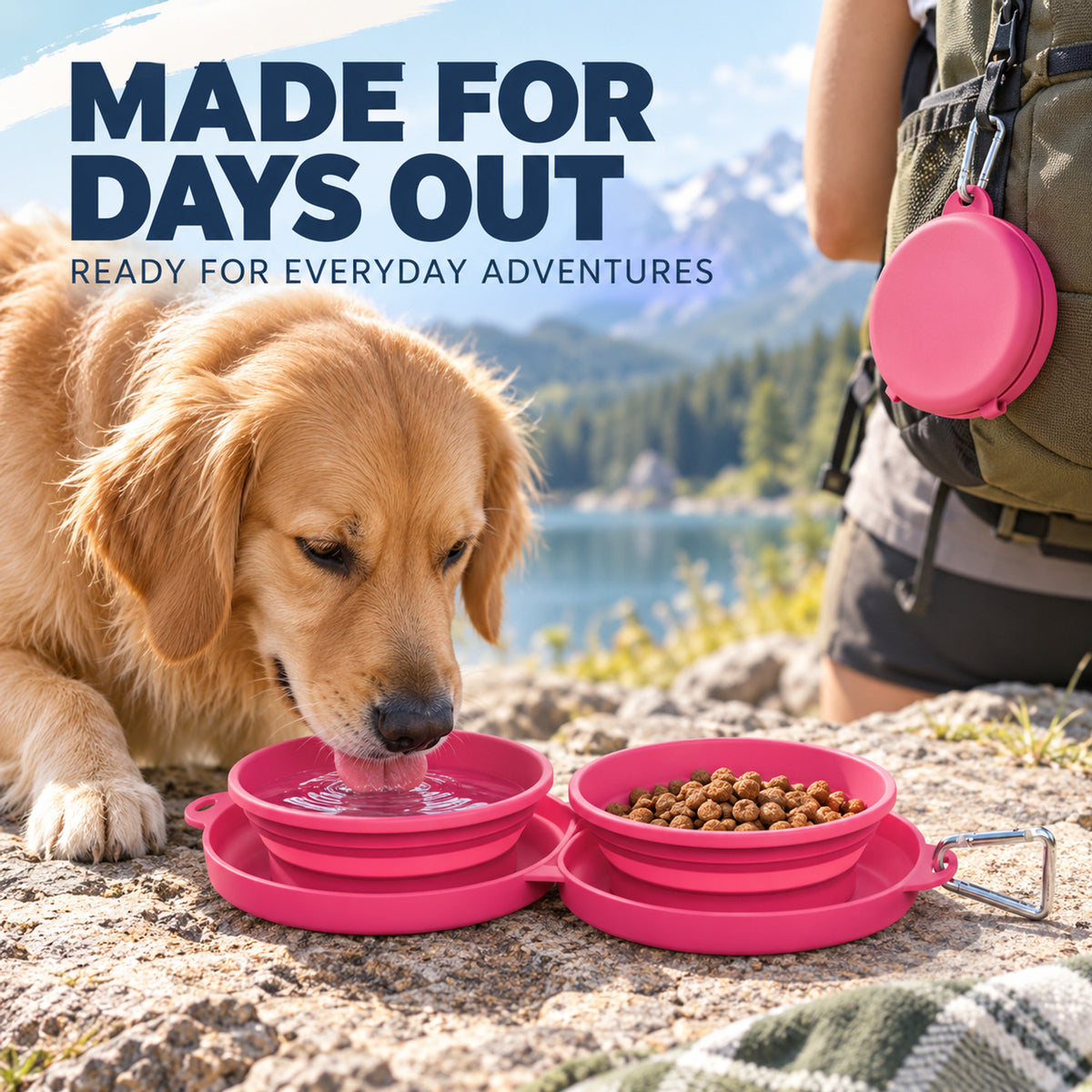 Foldable TPE Double Pet Travel Bowl, 2 Colors, By GAVPEPY image 6 - 05-Travel-Ready.jpg