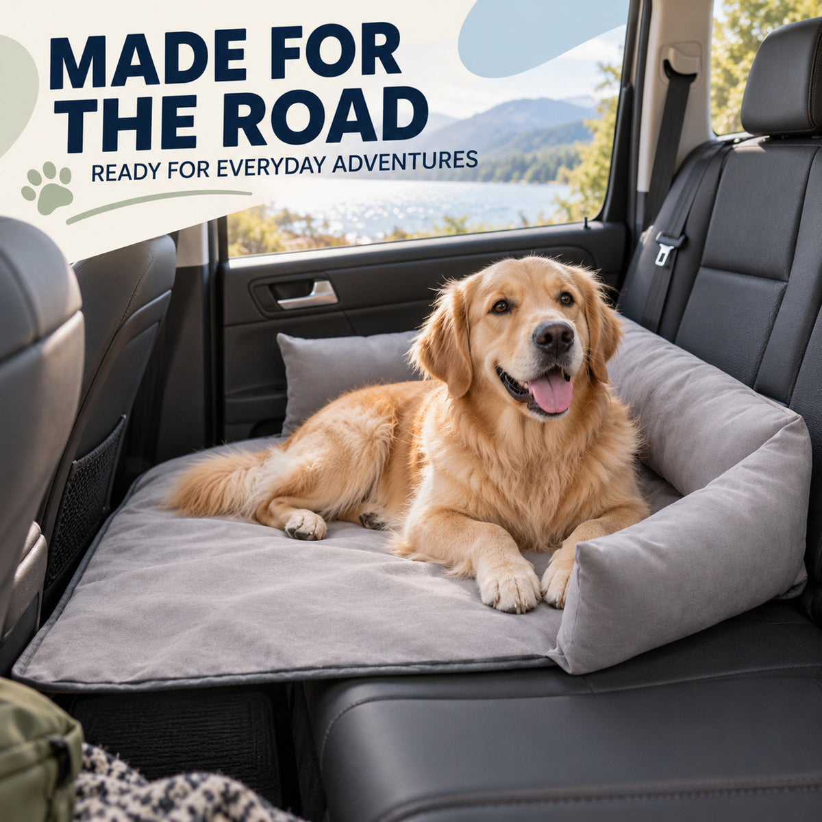 Pet Car Seat and Travel Bed, 3 Colors & 2 Sizes, By GAVPEPY image 6 - 05-Travel-Ready.jpg