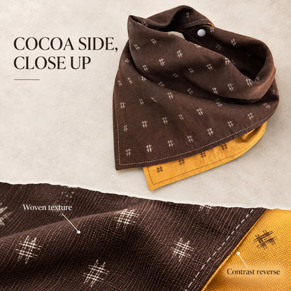 GAVPEPY Polyester Color-Block Square Pet Bandana, Sizes S, M, L, XL, Yellow, Black, for photos, celebrations, walks and everyday pet outfits; a neckwear accessory for everyday outfits, portraits and special occasions image 5 - 05-深咖细节.jpg