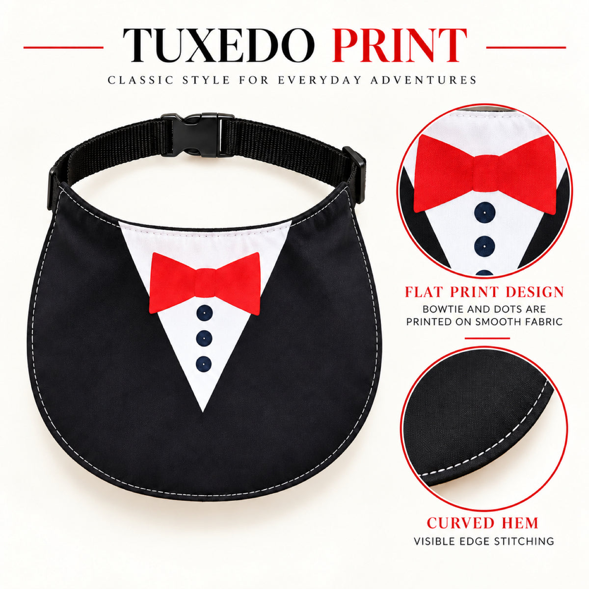 GAVPEPY Polyester Adjustable Printed Pet Bib, Sizes S, M, L, XL, XXL, 5 color or pattern options, for photos, celebrations, walks and everyday pet outfits; a neckwear accessory for everyday outfits, portraits and special occasions image 5 - 05-礼服印花.jpg
