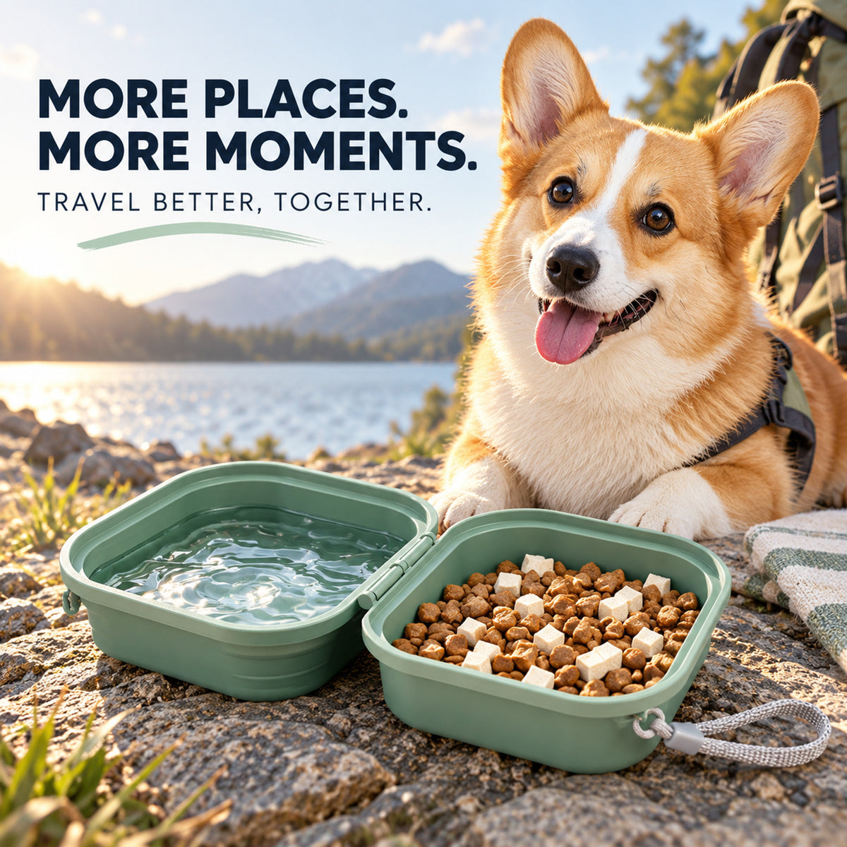 400 ml Collapsible Pet Travel Bowl, 3 Colors, By GAVPEPY image 7 - 06-Lifestyle.jpg