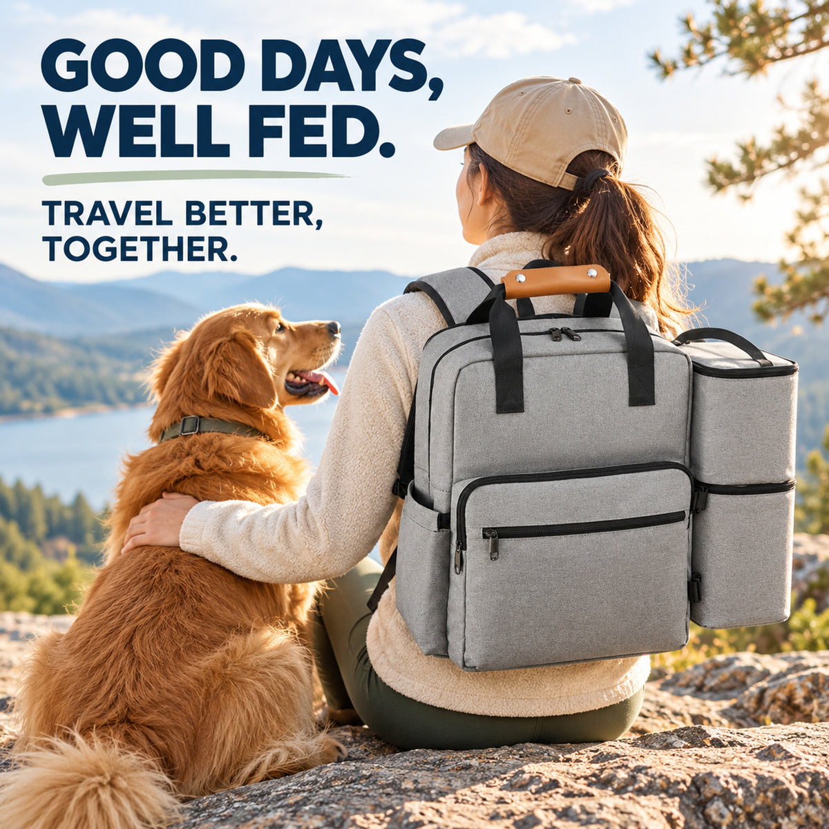 Large Oxford Fabric Pet Food Travel Backpack, 2 Colors, By GAVPEPY image 7 - 06-Lifestyle.jpg