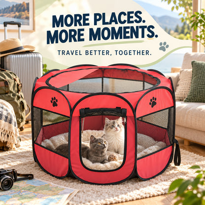 Foldable Oxford Fabric Pet Playpen, 6 Colors & 3 Sizes, By GAVPEPY image 7 - 06-Lifestyle.jpg