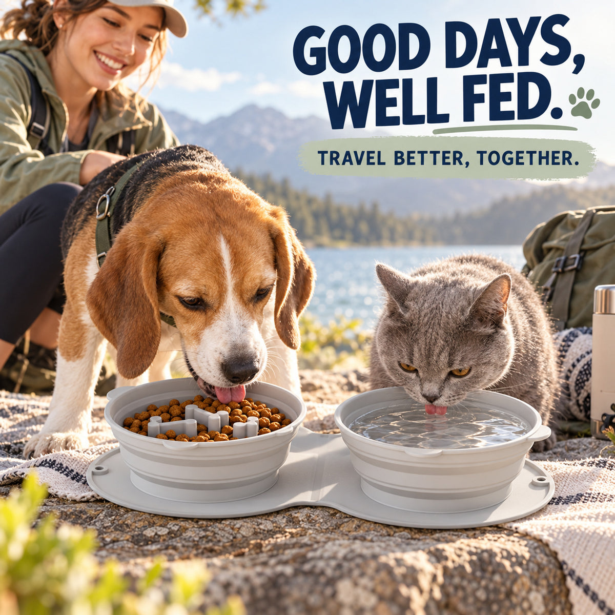 Collapsible Silicone Double Slow-Feeder Pet Bowl, By GAVPEPY image 7 - 06-Lifestyle.jpg