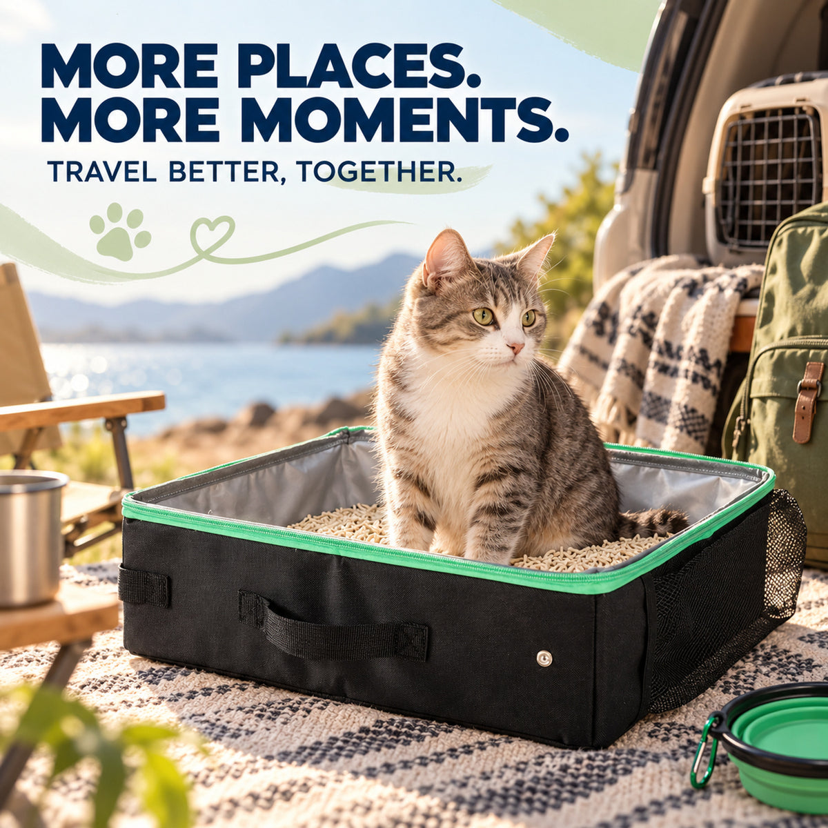Foldable Travel Litter Box, 40 x 30 x 13 cm, 2 Colors, By GAVPEPY image 7 - 06-Lifestyle.jpg