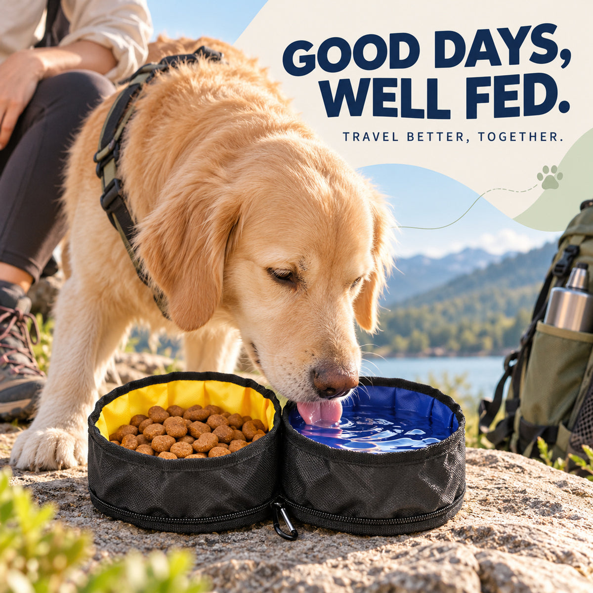 Foldable Nylon Double Pet Travel Bowl, By GAVPEPY image 7 - 06-Lifestyle.jpg