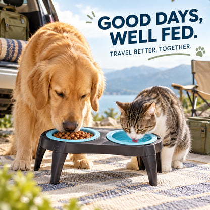 Foldable TPR Double Pet Bowl Table, 2 Colors, By GAVPEPY image 7 - 06-Lifestyle.jpg