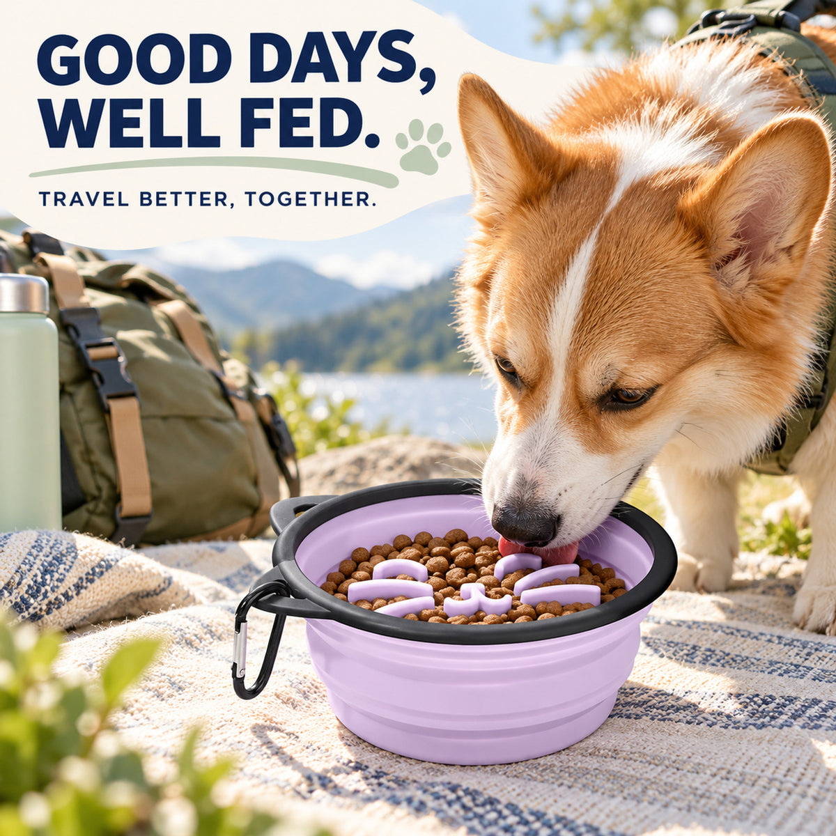 Collapsible Silicone Pet Bowl Set, 13 Styles, By GAVPEPY image 7 - 06-Lifestyle.jpg