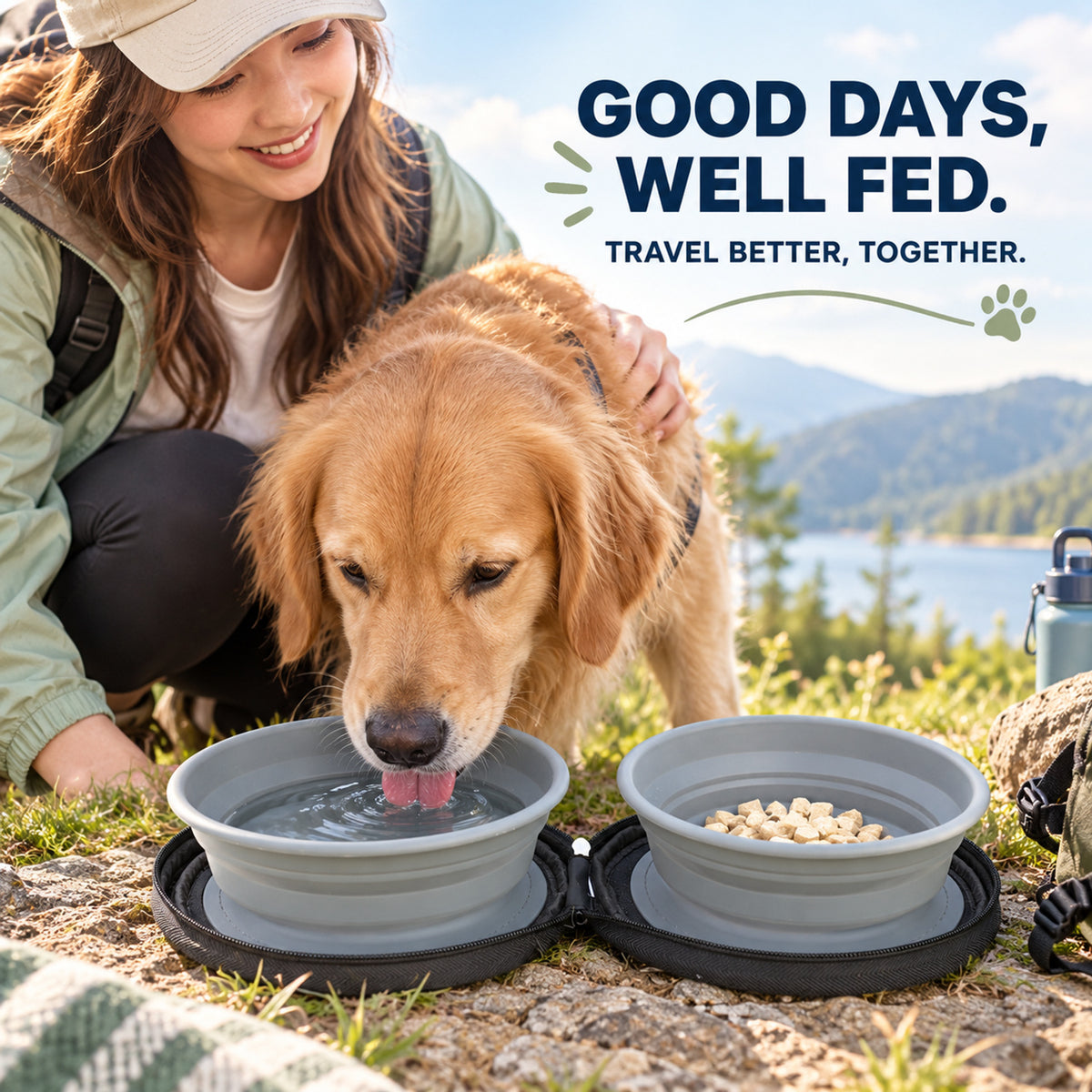 Collapsible Canvas Pet Travel Bowl, 17.5 x 17 x 4.9 cm, By GAVPEPY image 7 - 06-Lifestyle.jpg