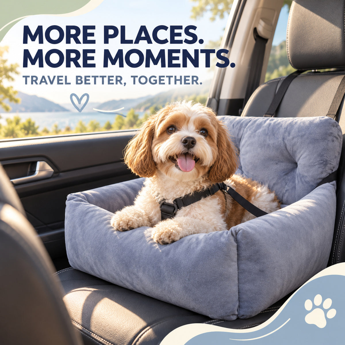 Pet Car Seat and Travel Bed, 3 Styles & 2 Sizes, By GAVPEPY image 7 - 06-Lifestyle.jpg