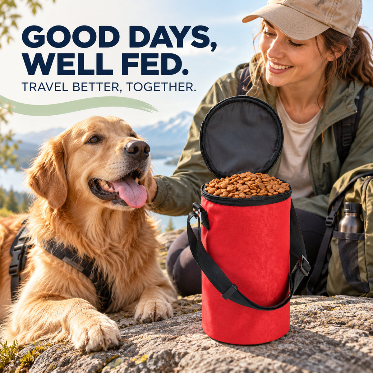 Canvas Pet Food Travel Bag with Bowl, 2 Colors, By GAVPEPY image 7 - 06-Lifestyle.jpg