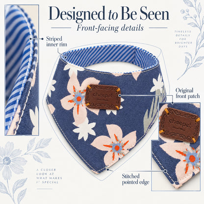 GAVPEPY Cotton Floral Hook-and-Loop Pet Bib, Sizes S, M, L, Blue, Pink, for photos, celebrations, walks and everyday pet outfits; a neckwear accessory for everyday outfits, portraits and special occasions image 6 - 06-可见结构.jpg