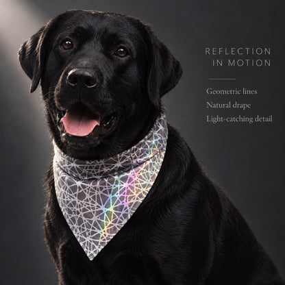 GAVPEPY Polyester Reflective Pattern Pet Bandana, Sizes S, M, L, Gray, for photos, celebrations, walks and everyday pet outfits; a neckwear accessory for everyday outfits, portraits and special occasions image 6 - 06-造型画面.jpg