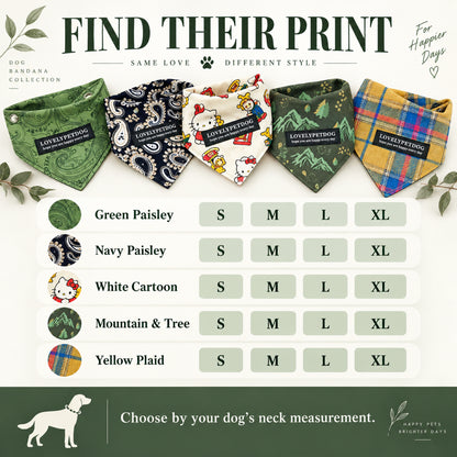GAVPEPY Polyester Printed Adjustable Pet Bandana, Sizes S, M, L, XL, Navy, White, Yellow, for photos, celebrations, walks and everyday pet outfits; a neckwear accessory for everyday outfits, portraits and special occasions image 7 - 07-款式尺码.jpg