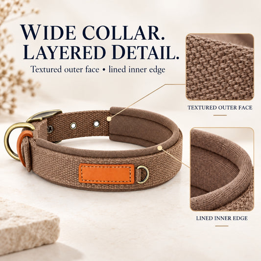 GAVPEPY Polyester Double-Layer Fabric Dog Collar, Sizes S, M, L, XL, 5 color or pattern options, for neighborhood walks, park visits and daily dog wear; an adjustable neckwear option for supervised walks and everyday outings image 1 - 1.jpg