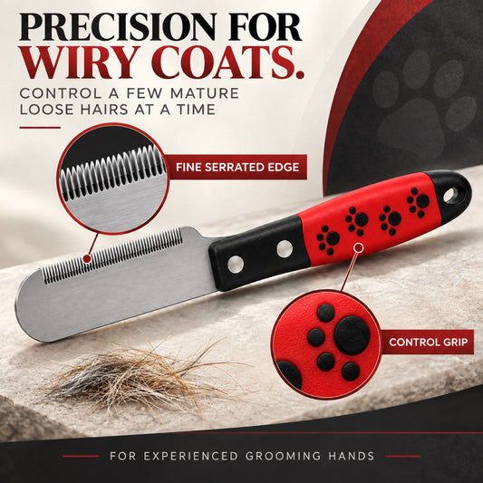 Pet Stripping Knife with Red Handle, By GAVPEPY image 2 - 1.jpg