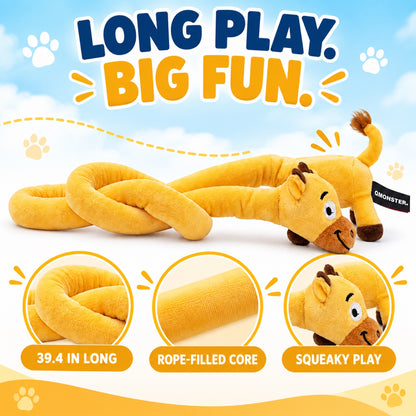 Long Plush Squeaky Tug Dog Toy, 3 Animal Styles, By GAVPEPY image 2 - 1.jpg