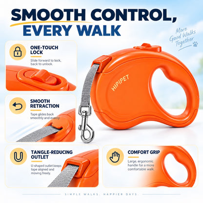 Candy-Color Retractable Dog Leash, 3 Colors and 2 Lengths, By GAVPEPY image 2 - 1.jpg