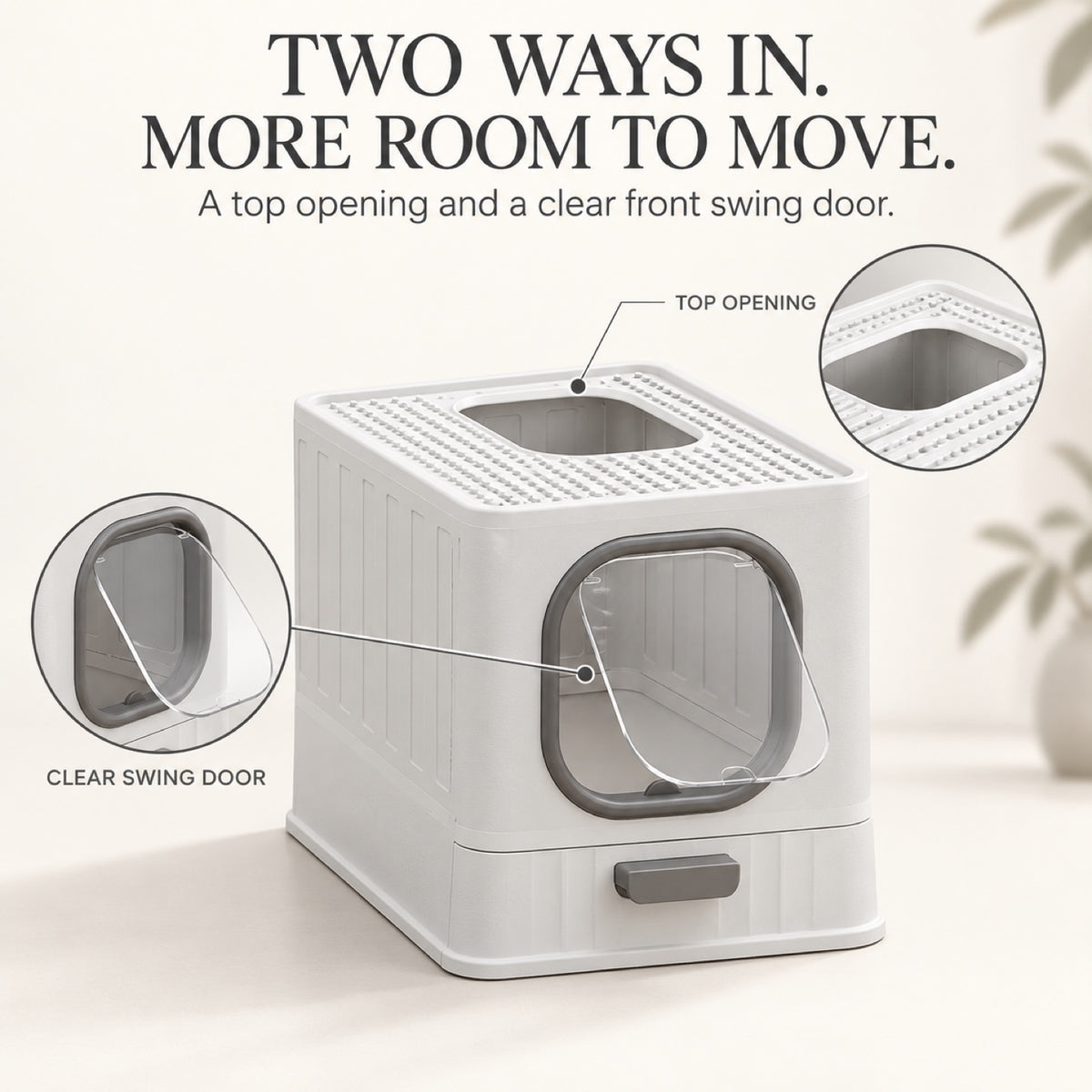 GAVPEPY Foldable Enclosed Cat Litter Box, 4 Options image 2 - 1.jpg