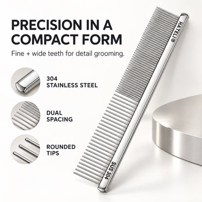 304 Stainless Steel Pet Face Comb, 2 Pin Lengths, By GAVPEPY image 2 - 1.jpg