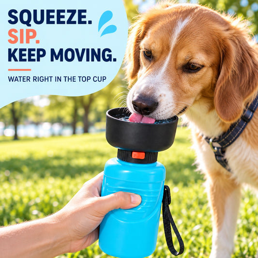 Squeeze-Flow Silicone Pet Water Bottle, 520 or 650 mL, By GAVPEPY image 2 - 1.jpg