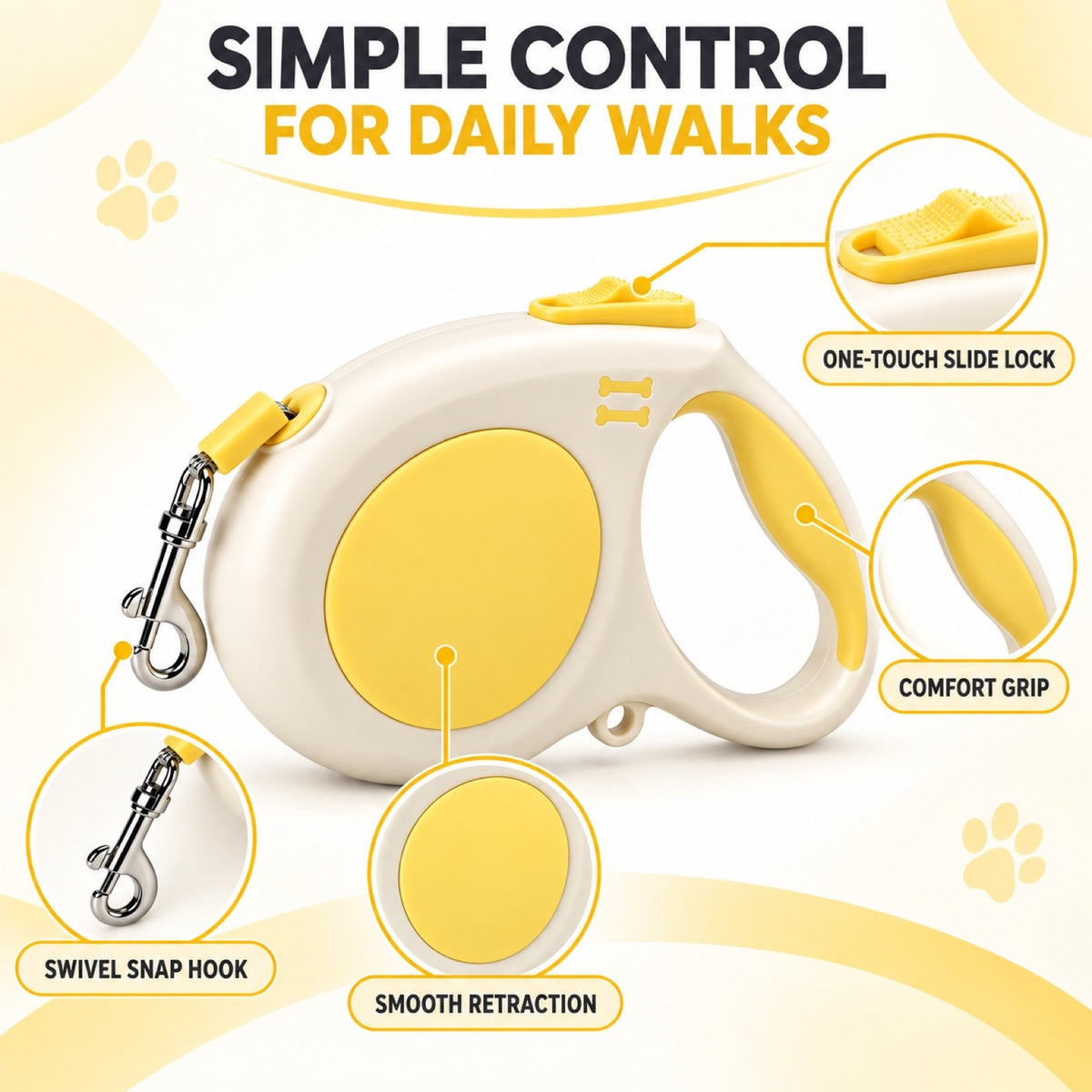 Shell-Shaped Retractable Dog Leash, 3 Colors and 2 Lengths, By GAVPEPY image 2 - 1.jpg