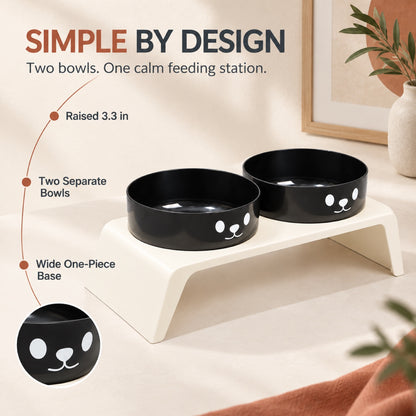 Cat-Face Double Pet Bowl, 2 Colors, By GAVPEPY image 2 - 1.jpg