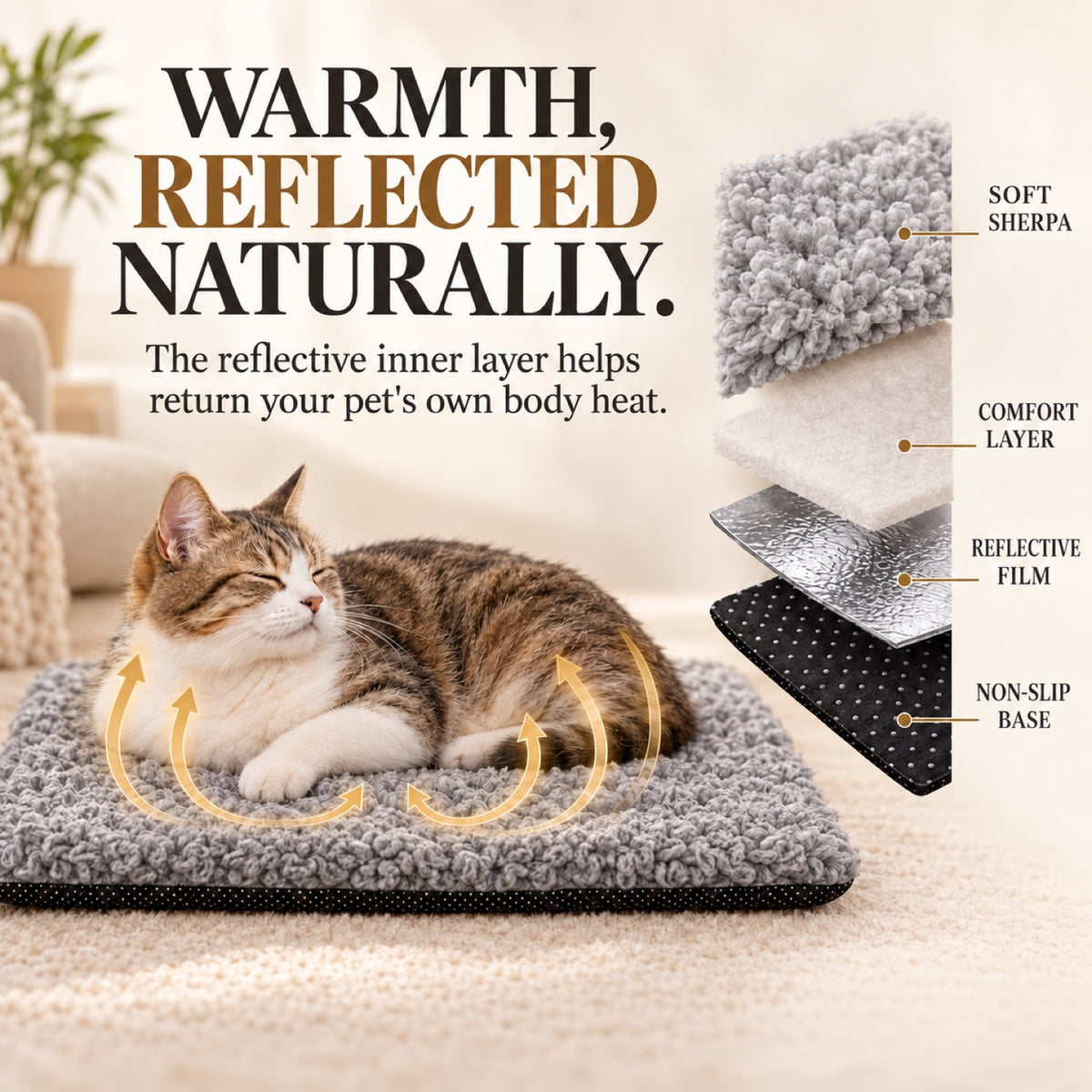 Reversible Self-Warming Pet Mat, 4 Sizes, By GAVPEPY image 2 - 1.jpg