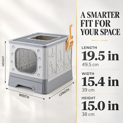 GAVPEPY Foldable High-Sided Cat Litter Box, 2 Options image 2 - 1.jpg