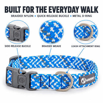 GAVPEPY Nylon Reflective Patterned Dog Collar, Sizes XS, S, M, L, 6 color or pattern options, for neighborhood walks, park visits and daily dog wear; an adjustable neckwear option for supervised walks and everyday outings image 1 - 1.jpg