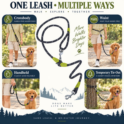 Reflective Hands-Free Running Dog Leash, 9 Colors and 2 Widths, By GAVPEPY image 2 - 1.jpg